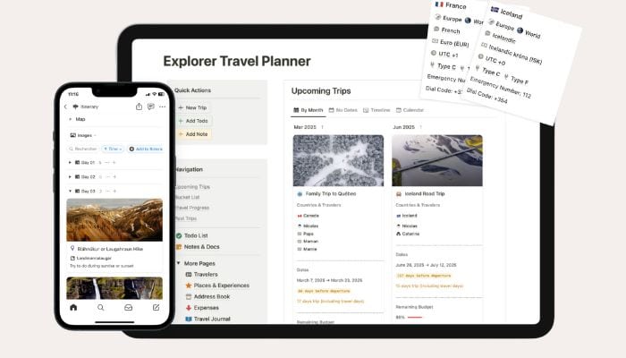 Best Notion Travel Templates for Stress Free Trips 2 Explorer Travel Planner