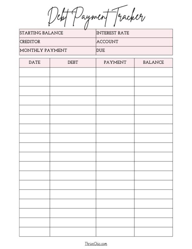 Debt Payment Tracker 2