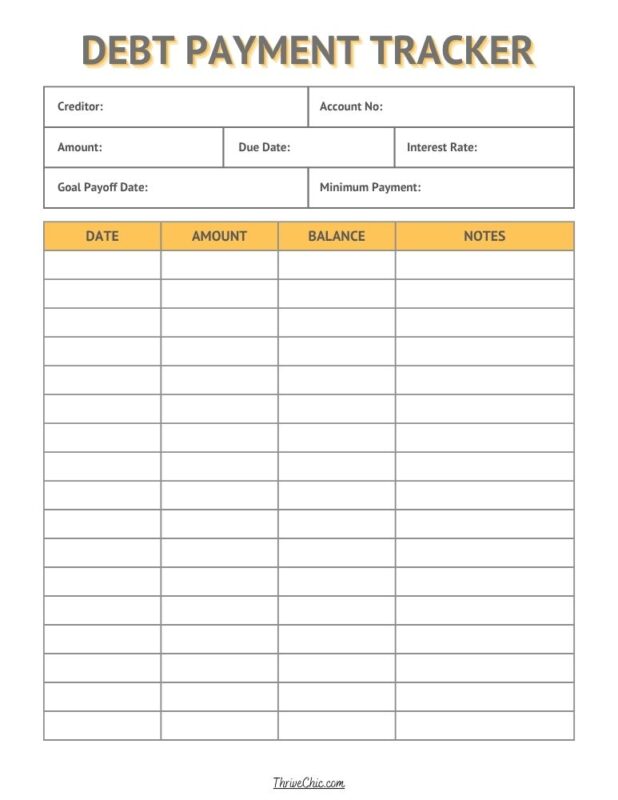 Debt Payment Tracker 3