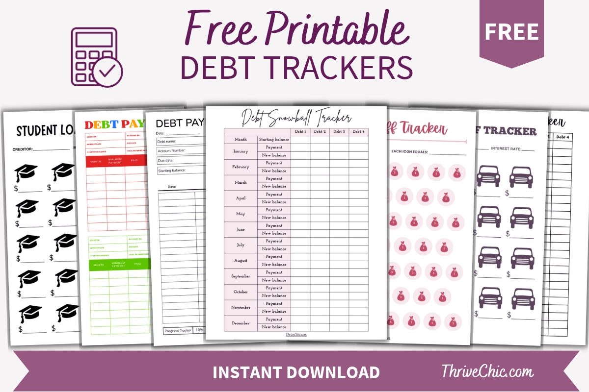 TC Printable Debt Trackers featured