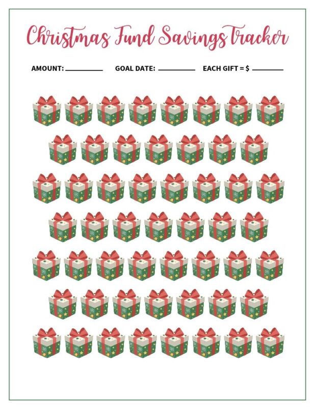 Free Printable Savings Trackers 11 Christmas Savings Tracker